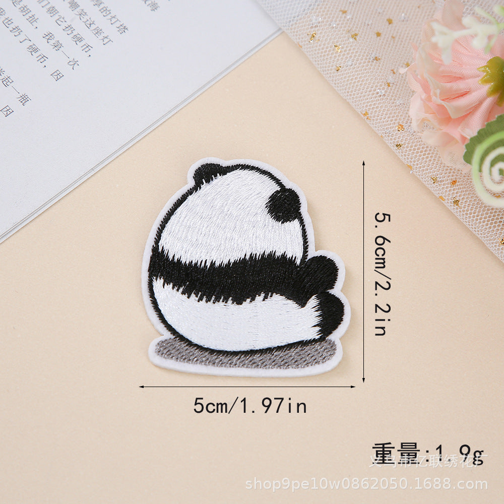 Wholesale Cartoon Panda Embroidery Clothing Hole Patch